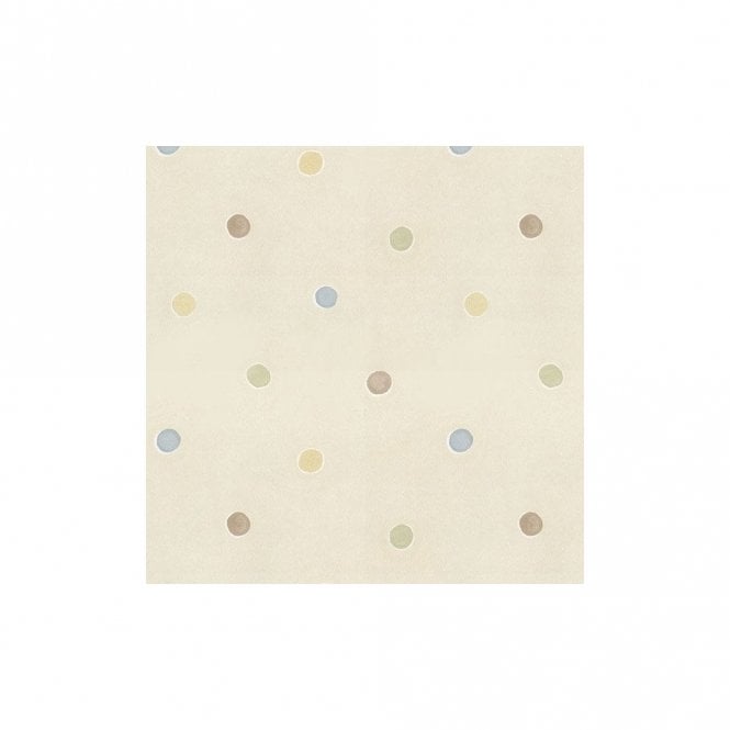SAMPLE - Hoopla Polka Spots Wallpaper Cream / Multi by Decorline DL30751