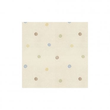 SAMPLE - Hoopla Polka Spots Wallpaper Cream / Multi by Decorline DL30751