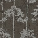 SAMPLE - Hyde Park Trees Anthracite / Silver Wallpaper by Rasch 410839