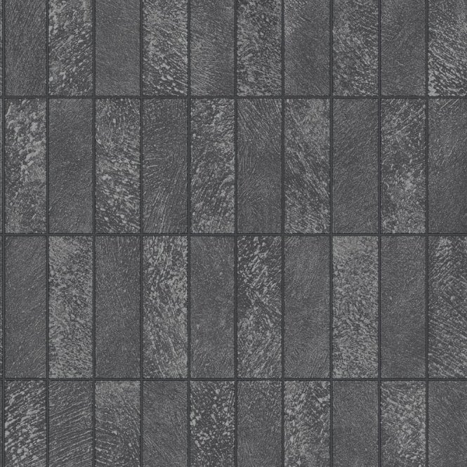 SAMPLE - Igneous Tile Black Wallpaper by Holden Decor 89280