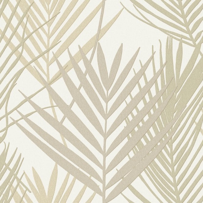 SAMPLE - Juliette Palm Leaf Biscuit Wallpaper by Sartoria 7880