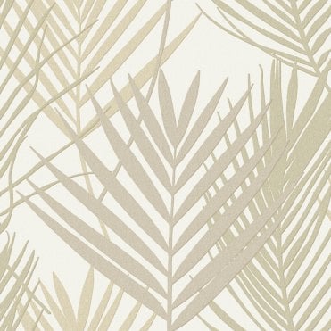 SAMPLE - Juliette Palm Leaf Biscuit Wallpaper by Sartoria 7880