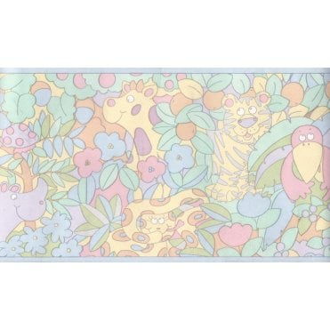 SAMPLE - Jungle in Pastels 10 Metre Border by Coloroll 200253