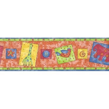 SAMPLE - Kiddywinks Blue / Orange Border by Wilson Wilcox 1400/42