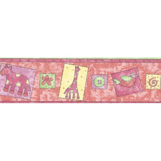 SAMPLE - Kiddywinks Pink / Lime Border by Wilson Wilcox 1400/11