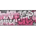 SAMPLE - Kids Club Neon Pink Graffiti Wallpaper Border by Rasch 237917