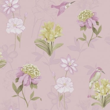 SAMPLE - Kingfisher Dusky Pink Wallpaper from K2 Living by Holden 11560
