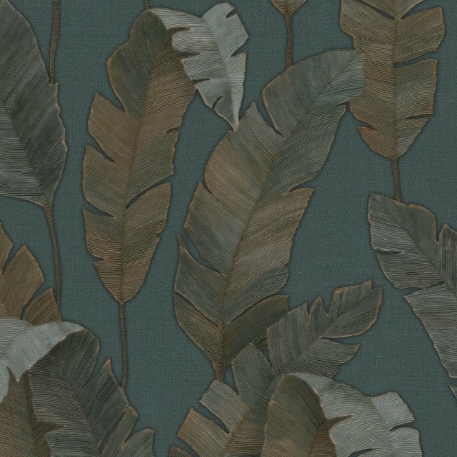 SAMPLE - Lea Bali Banana Palm Leaf Petrol / Green Wallpaper by AS Creation 39218-3
