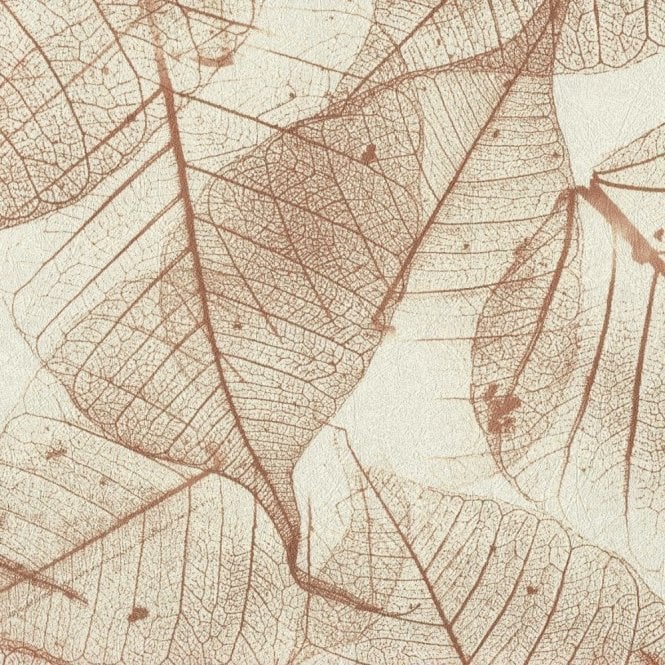 SAMPLE - Leaves Copper Heavyweight Wallpaper by Casa Flair Decor