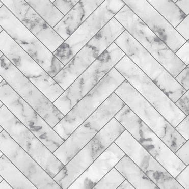 SAMPLE - Marble Chevron - White Wallpaper by Graham & Brown 112644