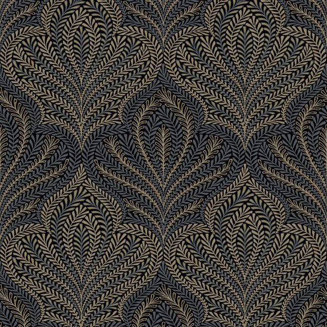 SAMPLE - Margot Black Filigree Motif Wallpaper by Grandeco Life A62302