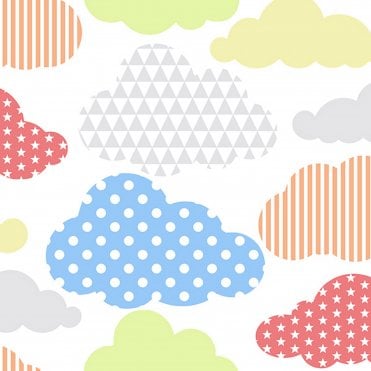 SAMPLE - Marshmallow Clouds - Multi Bright Wallpaper by Superfresco Easy 100113