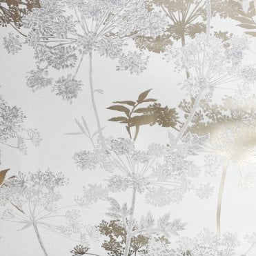 SAMPLE - Meadow Grey Blown Vinyl Wallpaper by Superfresco 128148