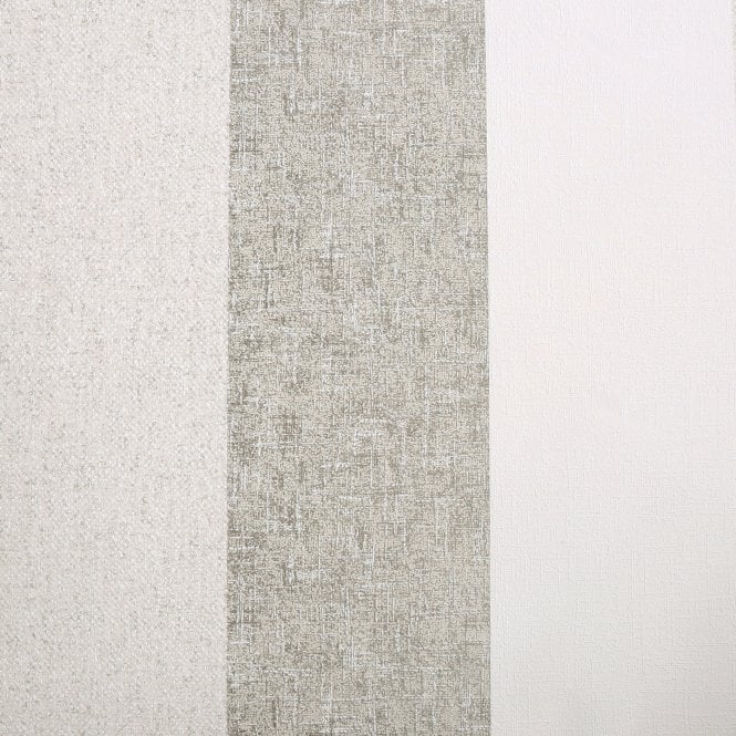 SAMPLE - Meadow Stripe Neutrals / Gold Blown Vinyl Wallpaper by Superfresco 128975