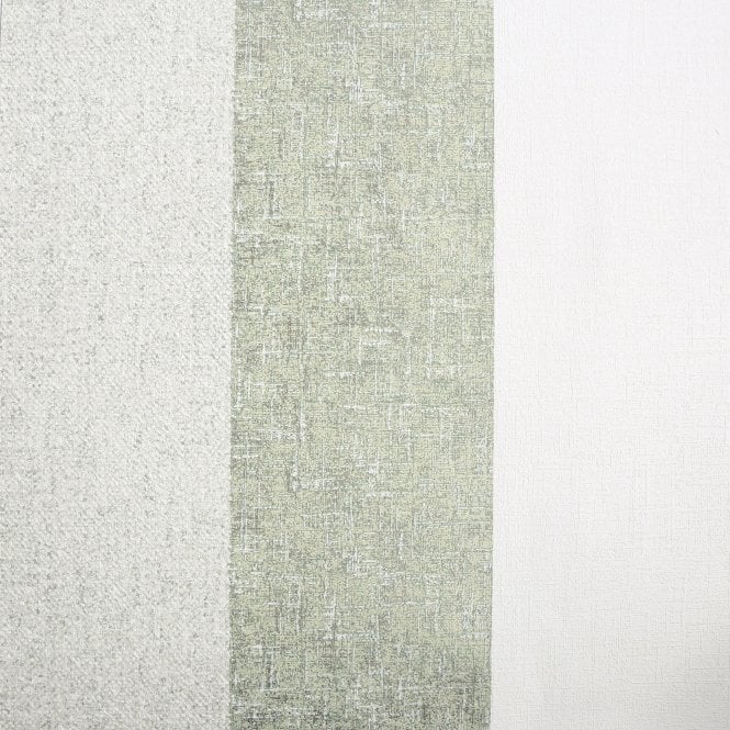 SAMPLE - Meadow Stripe Sage / Gold Blown Vinyl Wallpaper by Superfresco 128981