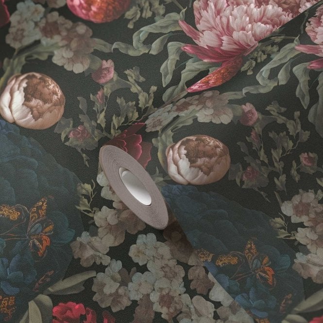 SAMPLE - Metropolis Future Flowers Black / Blue Wallpaper by Michalsky Living 6 39979-1