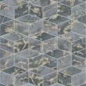 SAMPLE - Metropolitan Stories Alena Marble Cube Charcoal Wallpaper by AS Creation 37863-4