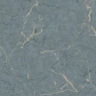 SAMPLE - Metropolitan Stories Alena Metallic Marble Blue Wallpaper by AS Creation 37855-1