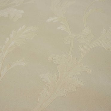 SAMPLE - Milano Soft Leaf Trail Soft Gold / Cream Wallpaper by Fine Decor M95535