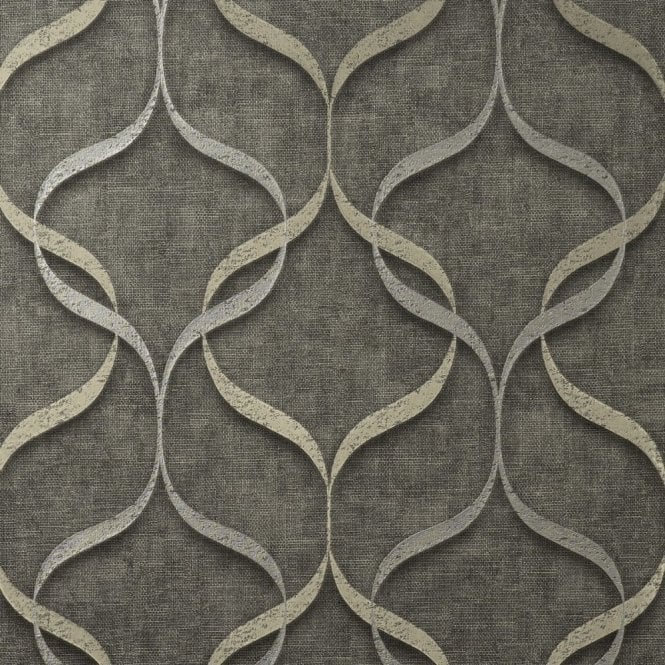 SAMPLE - Milano Wave Trellis Charcoal Wallpaper by Fine Decor M95614