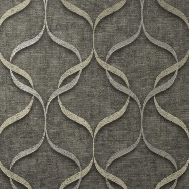 SAMPLE - Milano Wave Trellis Charcoal Wallpaper by Fine Decor M95614