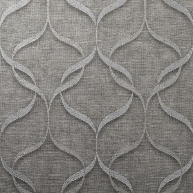 SAMPLE - Milano Wave Trellis Grey Wallpaper by Fine Decor M95616