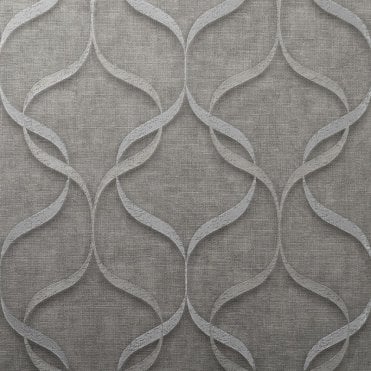 SAMPLE - Milano Wave Trellis Grey Wallpaper by Fine Decor M95616