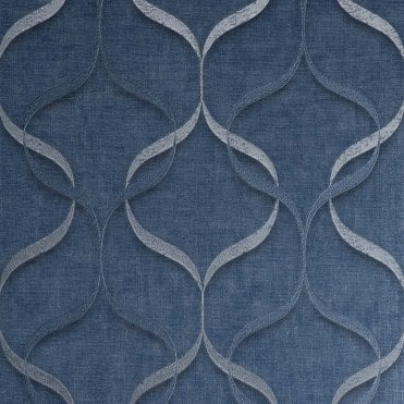 SAMPLE - Milano Wave Trellis Navy Wallpaper by Vymura M95628