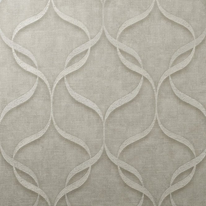 SAMPLE - Milano Wave Trellis Stone Wallpaper by Fine Decor M95618