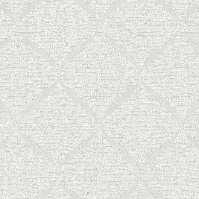 SAMPLE - Modern Geo Wave White Blown Vinyl Wallpaper by AS Creation 95682-1