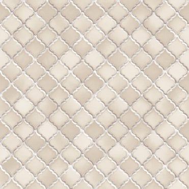 SAMPLE - Natural Faux Arabesque Tile Beige Wallpaper by design id NF232082