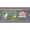 SAMPLE - Nouveau Lyrics Blue / Multi 10 Metre Border by Coloroll 200437