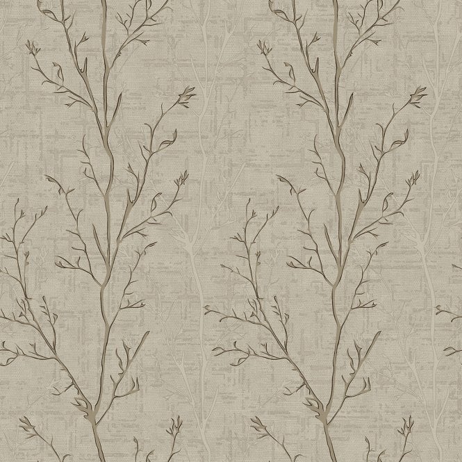 SAMPLE - Oakdale Tree Biscuit Wallpaper by Sartoria 7856