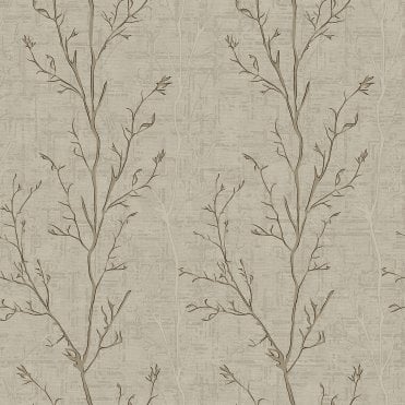 SAMPLE - Oakdale Tree Biscuit Wallpaper by Sartoria 7856