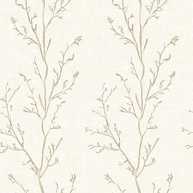 SAMPLE - Oakdale Tree Cream and Gold Wallpaper by Sartoria 7854