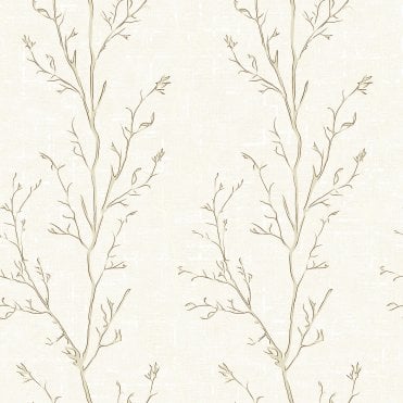 SAMPLE - Oakdale Tree Cream and Gold Wallpaper by Sartoria 7854