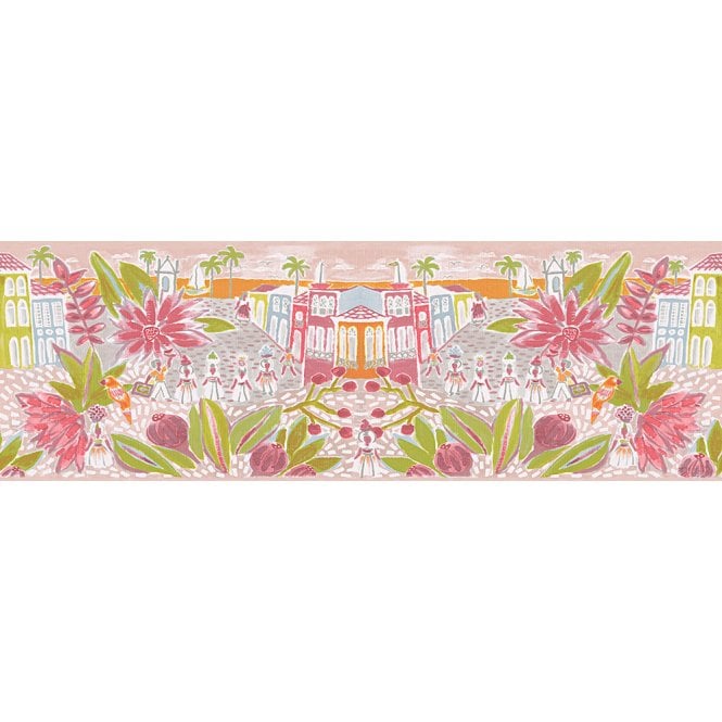SAMPLE - Oilily Home Pink / Multi City Border by AS Creation 96130-2