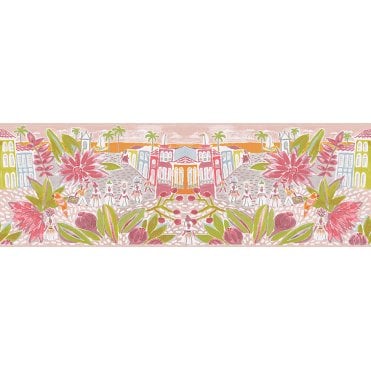 SAMPLE - Oilily Home Pink / Multi City Border by AS Creation 96130-2