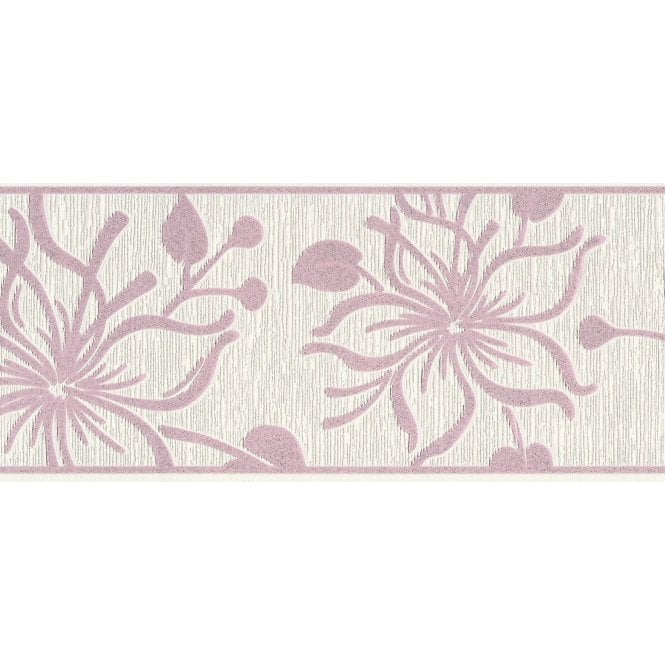 SAMPLE - Only Border Glitter Bloom Pink Self Adhesive Border by AS Creation 3466-81