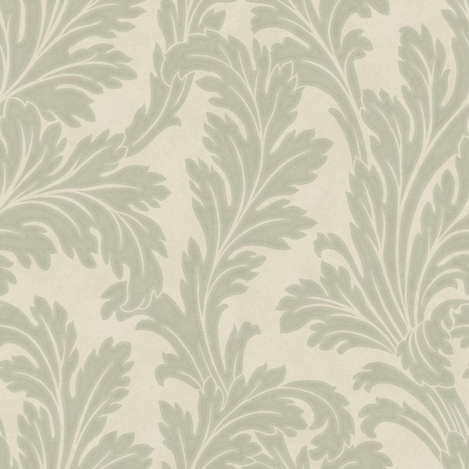 SAMPLE - Opus Acanthus Sage / Cream Heavyweight Vinyl Wallcovering by Holden Decor 36430
