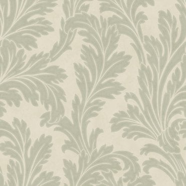SAMPLE - Opus Acanthus Sage / Cream Heavyweight Vinyl Wallcovering by Holden Decor 36430