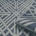 SAMPLE - Oria Link Navy / Silver Wallpaper by Belgravia Decor 6739