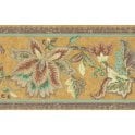 SAMPLE - Palace Gardens Jacobean Floral Mustard 10 Metre Vinyl Border by Fine Decor B5237