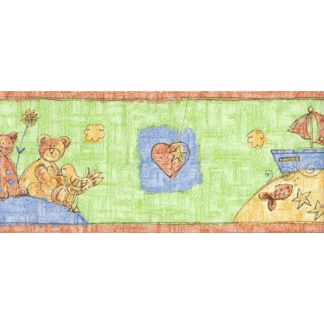 SAMPLE - Playaway Green Border by Wilson Wilcox 1439/42