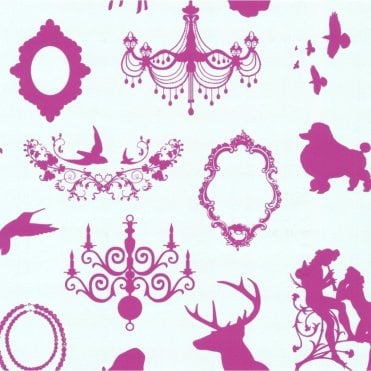 SAMPLE - Playground Fairytale Hot Pink / White Wallpaper by P+S International 05635-20
