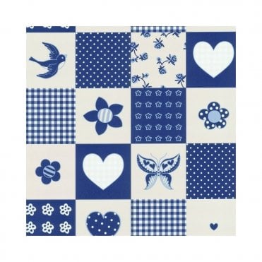 SAMPLE - Playground Navy Blue / Cream Patchwork Wallpaper by P+S International 05626-40