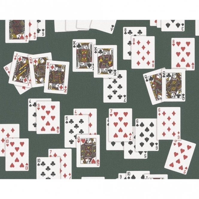 SAMPLE - Playing Cards Wallpaper Green by AS Creation 2981-26