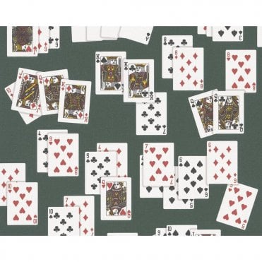 SAMPLE - Playing Cards Wallpaper Green by AS Creation 2981-26