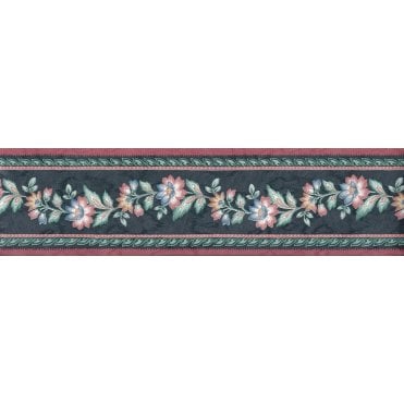 SAMPLE - Provencale Floral Navy / Red Border by Coloroll 256984