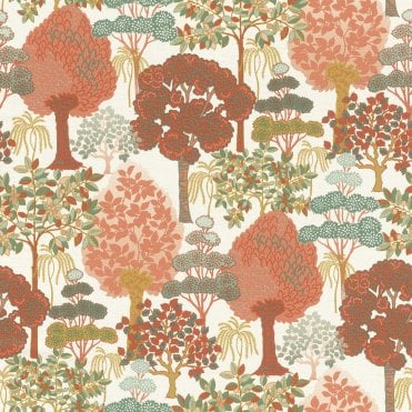 SAMPLE - Rhapsody Woodland Red Wallpaper from Rasch 692518